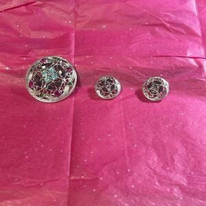 Gorgeous Vintage Sarah Coventry Brooch and Clip On Earring Set